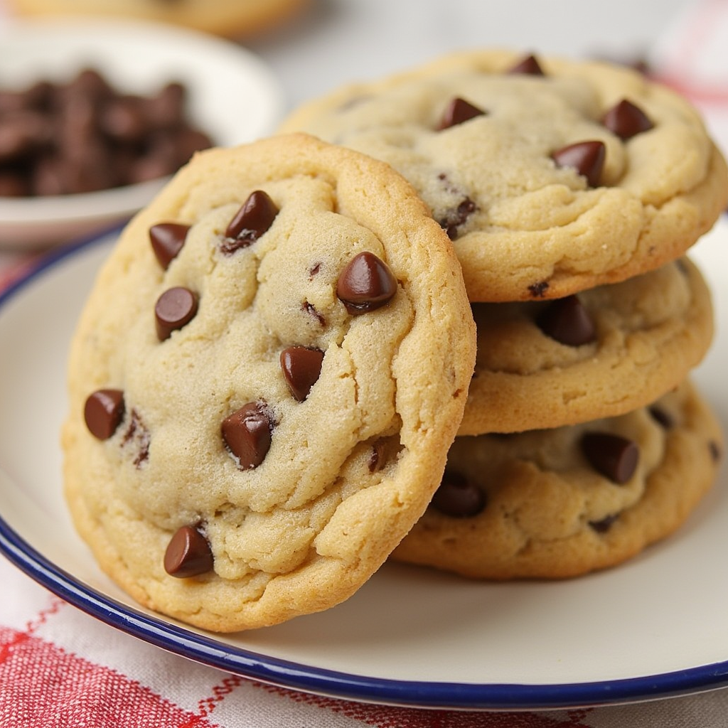 Close-up of homemade chocolate chip cookies, one bitten, showcasing texture.