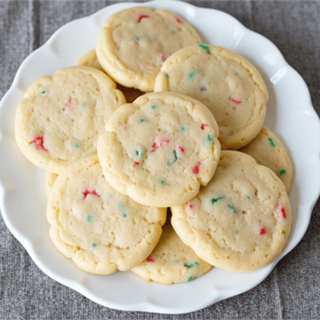 Homemade sugar cookies made from a simple sugar cookie recipe, cooling on a wire rack