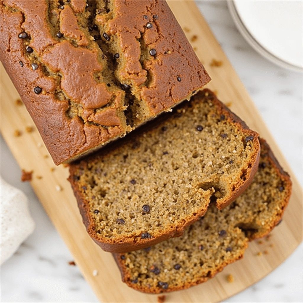 Simple banana bread cooling on a rack