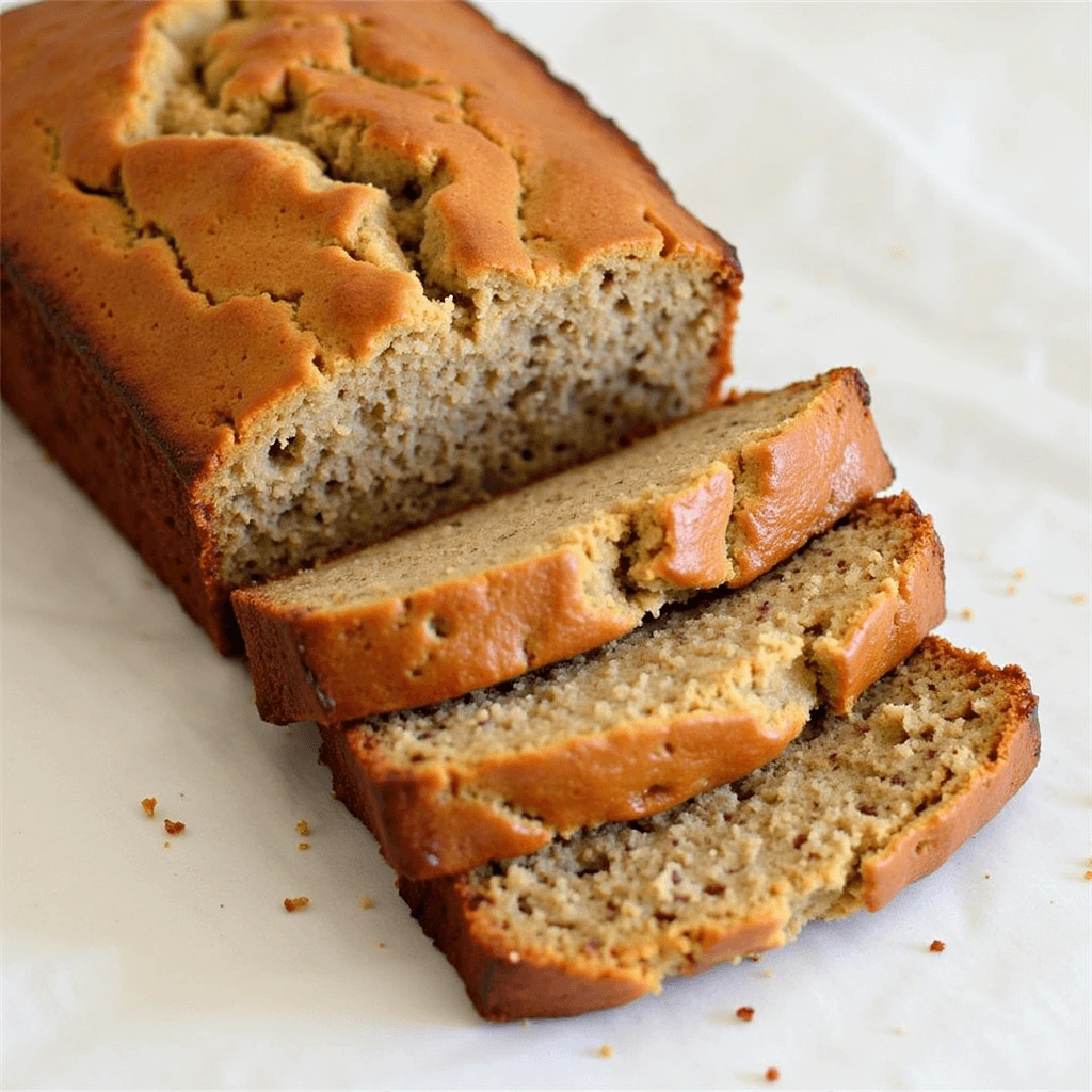 Homemade banana bread with walnuts on top