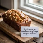 Warm banana bread loaf with melted butter