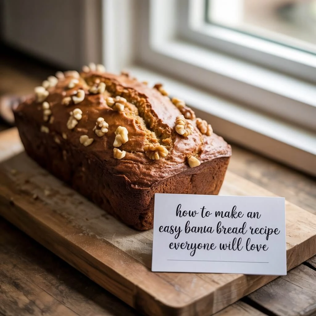 Warm banana bread loaf with melted butter