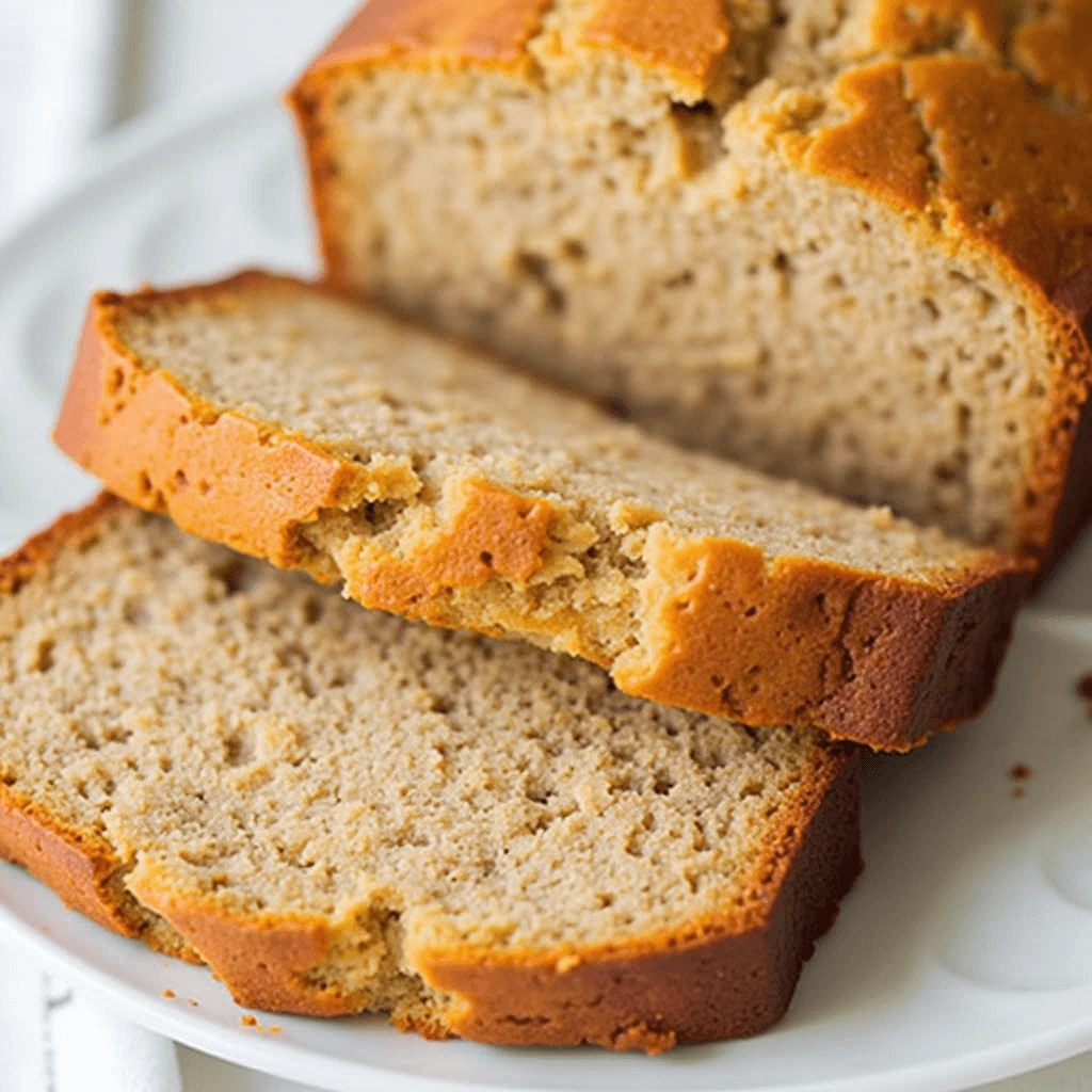Easy banana bread sliced on a wooden board