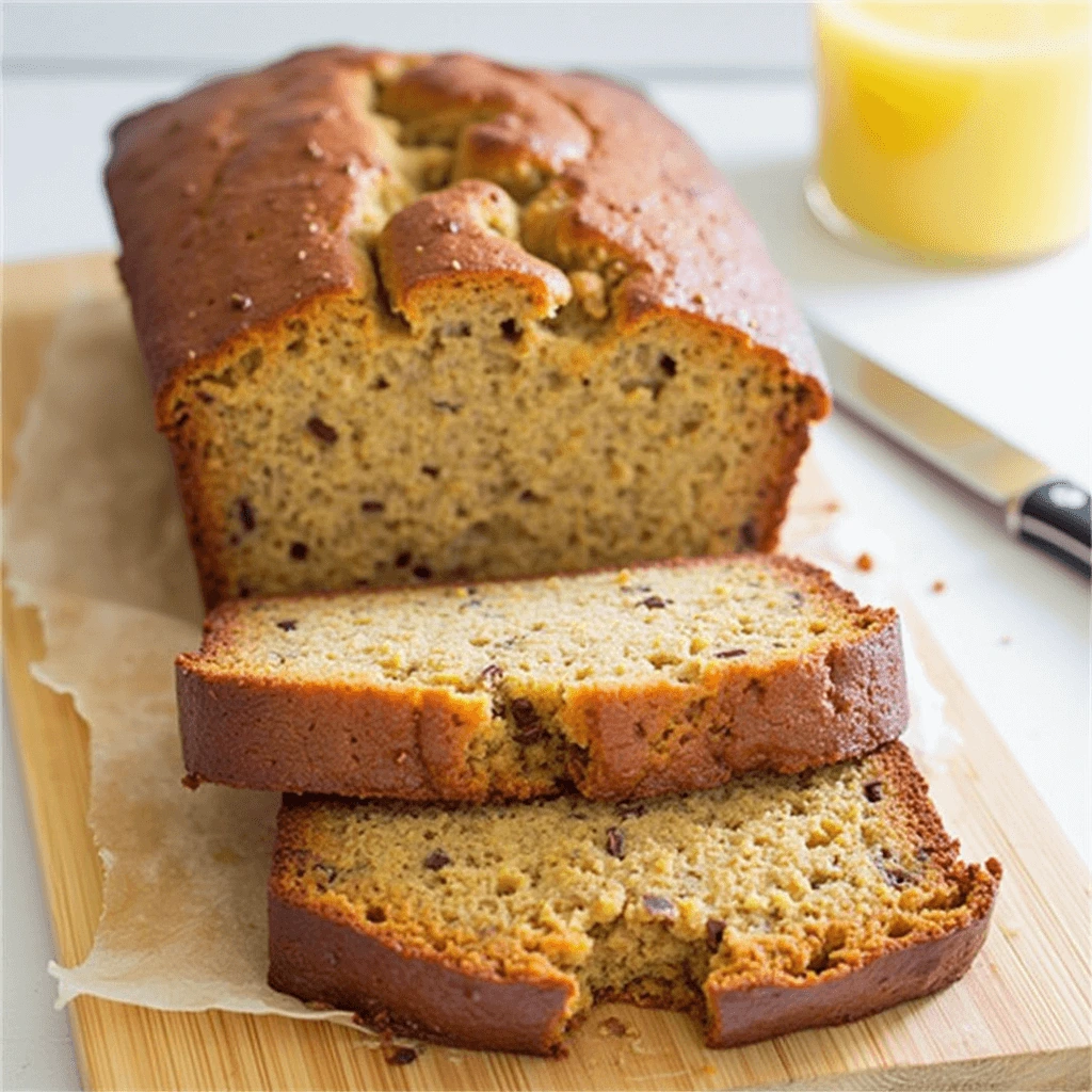 Simple banana bread made with ripe bananas and chopped walnuts